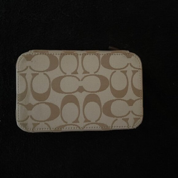 Coach Vintage Poppy Travel Jewelry Box Signature Satin Silk - Picture 2 of 6